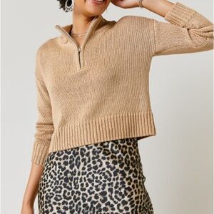 Francesca’s Felicia Quarter Zip Pullover Sweater